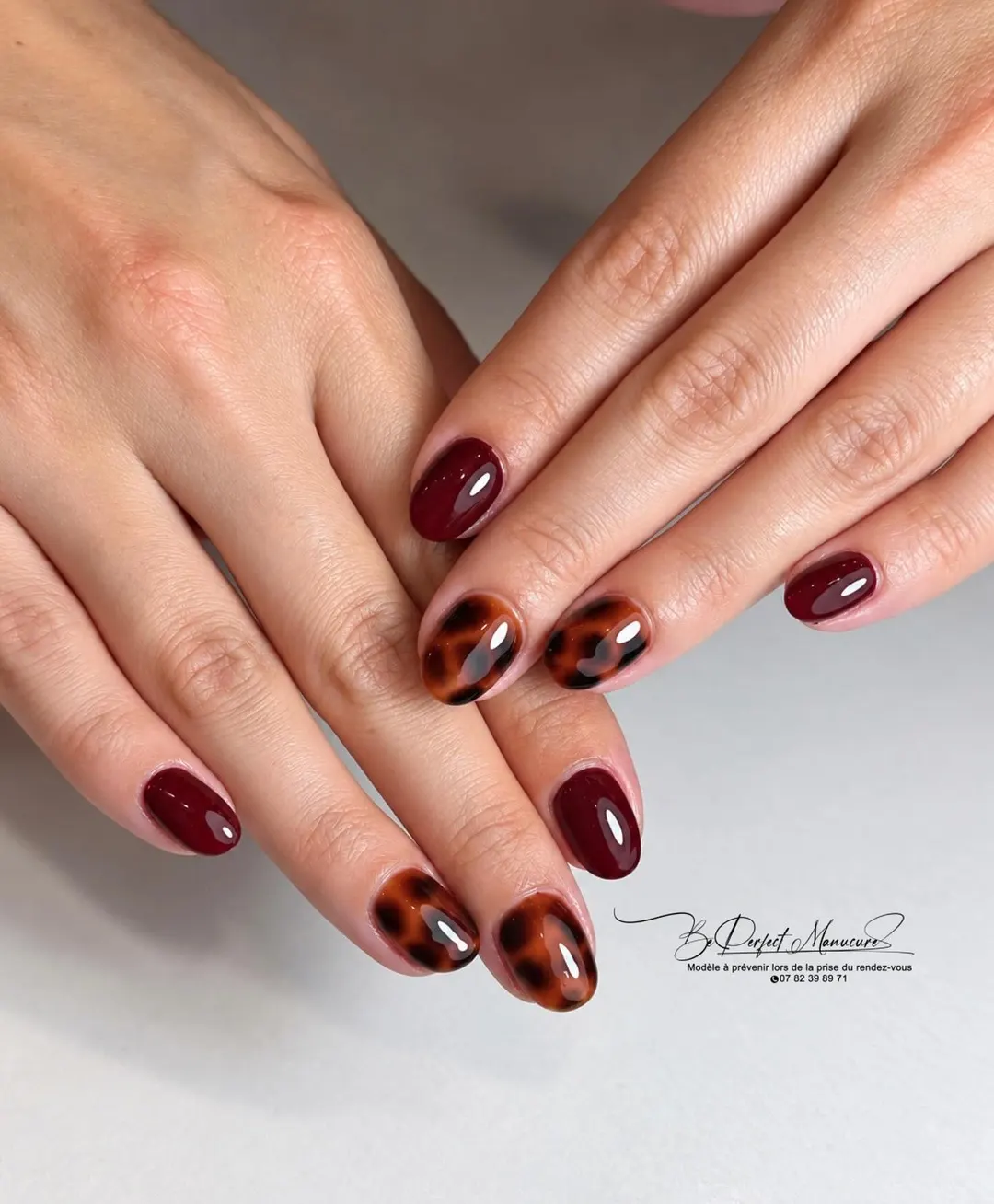 Mix bordeaux et écaille de tortue